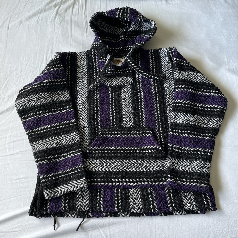Striped Black and Purple Men's Hoodie